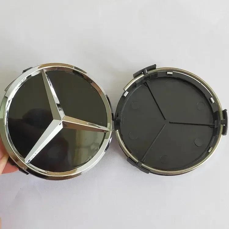 2025 Горячие 4 штуки 75 мм для Mercedes-Benz B/C/E/S Класса A Класса C200L GLC GLK CLA Колпачки Крышки Ступицы Центра Колеса Автомобиля украшают Аксессуары