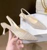 2024 весна и лето новые остроносые сексуальные темпераментные босоножки с неглубоким носком Туфли на высоком каблуке босоножки туфли-лодочки