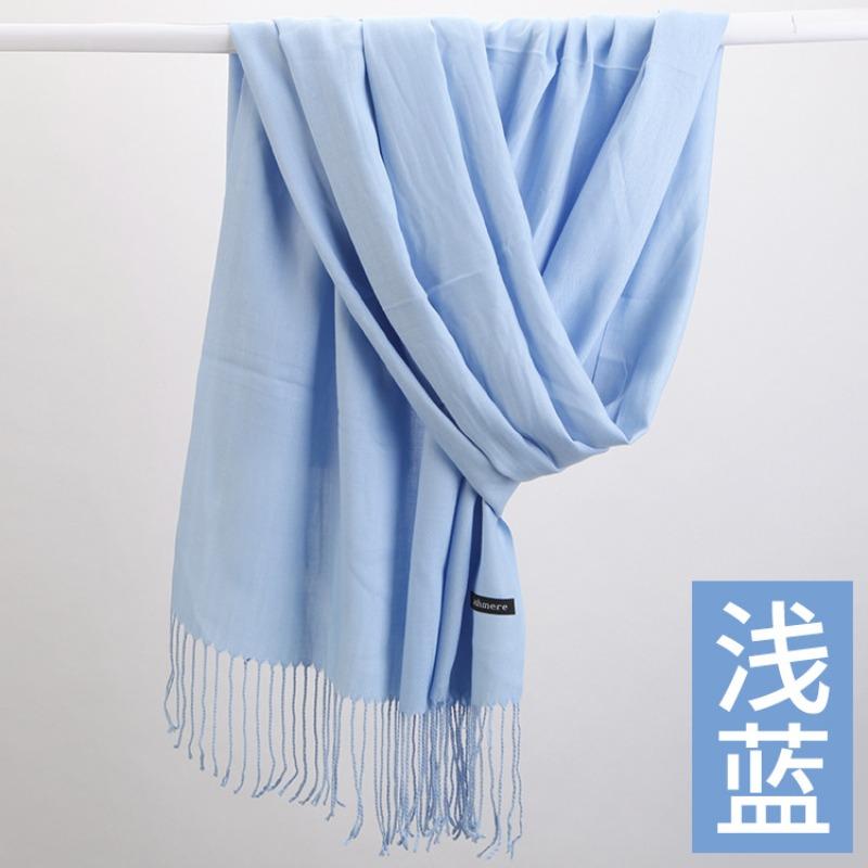 Autumn and Winter New Cashmere Scarf Women's Thickened Fringed Warm Pulled Solid Color Bright Red Scarf Shawl