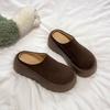 CRLAYDK Women's Platform Heel Mules SCasual Hoes Closed Toe Slip On Suede Wear Resistant Chunky Increase Height Slippers