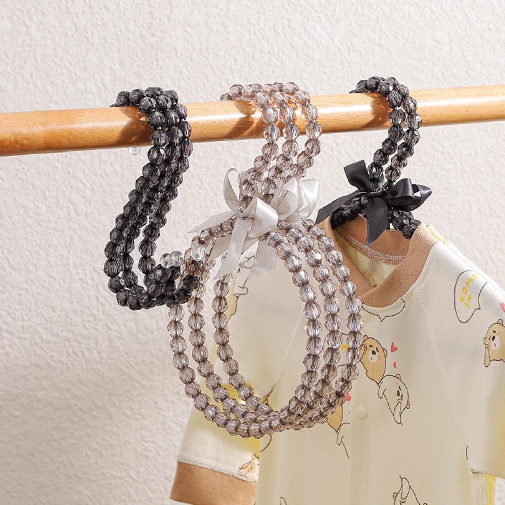 Imitation Pearl Beaded Bow Clothes Hanger Round Shape Scarf Ring Hanger Dress Hanger Home