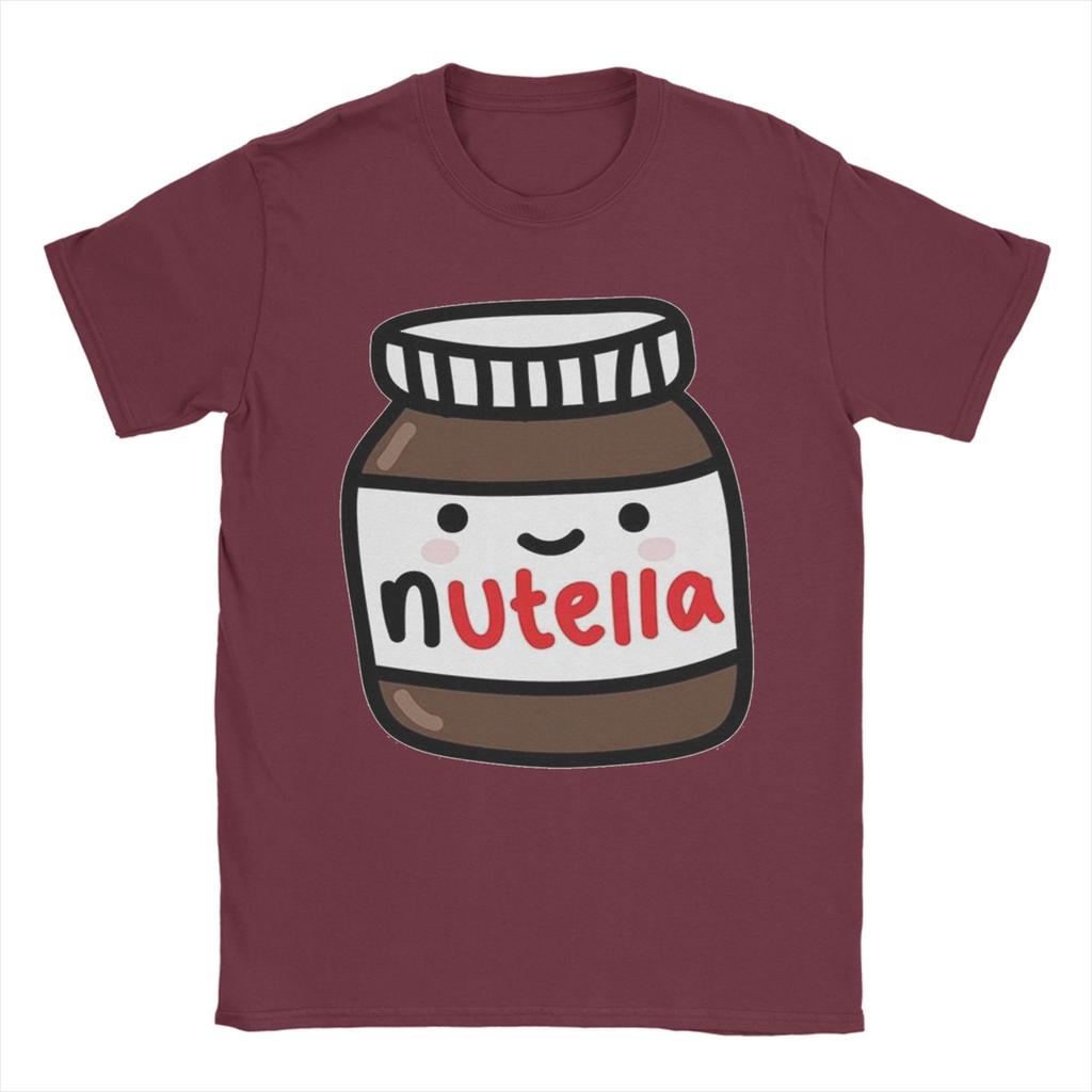 Шоколадная футболка Nutella Унисекс Чистый хлопок Винтажные футболки Круглый вырез Короткий рукав Идея для подарка