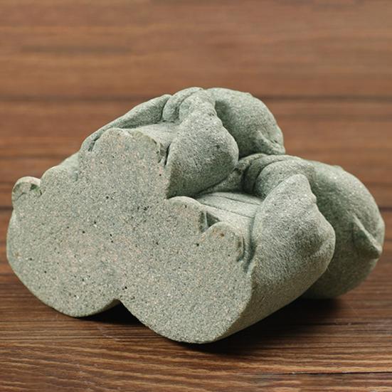 Украшение маленького Будды, зеленый песчаник, универсальная статуя монаха, украшение Будды для стола, домашний декор