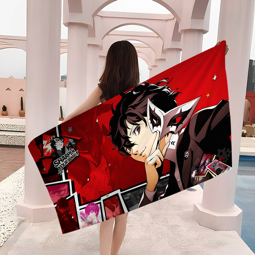 Горячая Видеоигра P-Persona 5 Аниме Пляжное Полотенце для Купания Мягкое Впитывающее Салфетка Детские Подарки для Детей Путешествия Кемпинг Тренажерный Зал