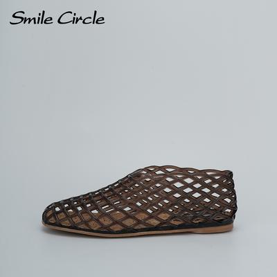 Женские сандалии с круглым носком и открытым носком на плоской подошве, модная удобная повседневная обувь