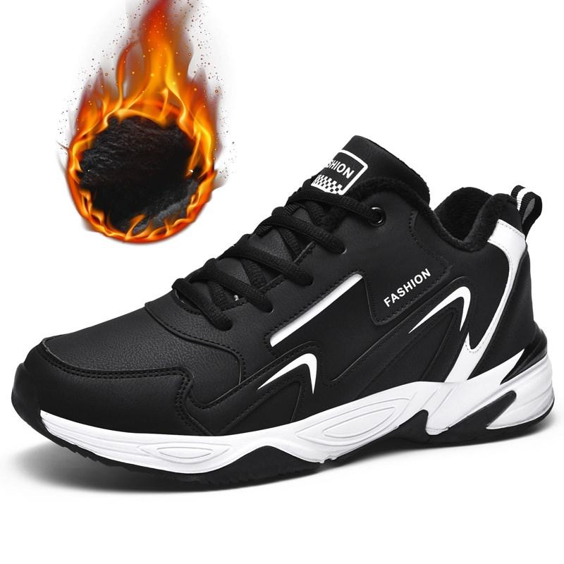 Зимняя мужская повседневная обувь MAITA, кожаная амортизирующая плюшевая прогулочная обувь, уличные зимние ботинки