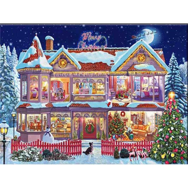 5D DIY алмазная живопись Зимний снежный пейзаж полный квадратный алмаз ремесло украшение дома подарок набор для вышивки крестом мозаичный узор