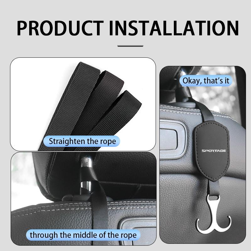 Car Backrest Double Hook Universal Hanger Back Seat Organizer For KIA Stonic Picanto Sorento Stinger Soul Spectra Carens RB6