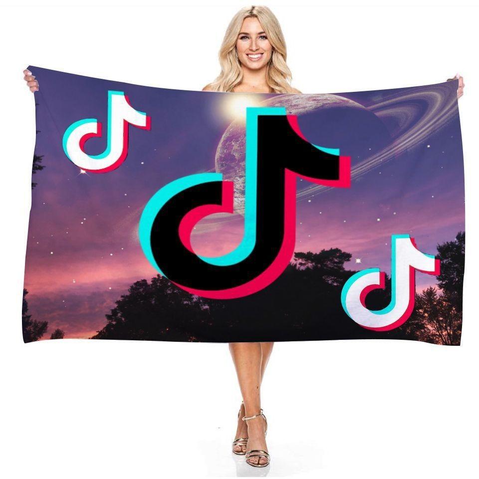 Яркое полотенце с принтом Tiktok, идеально подходит для плавания, купальных костюмов и использования в душе