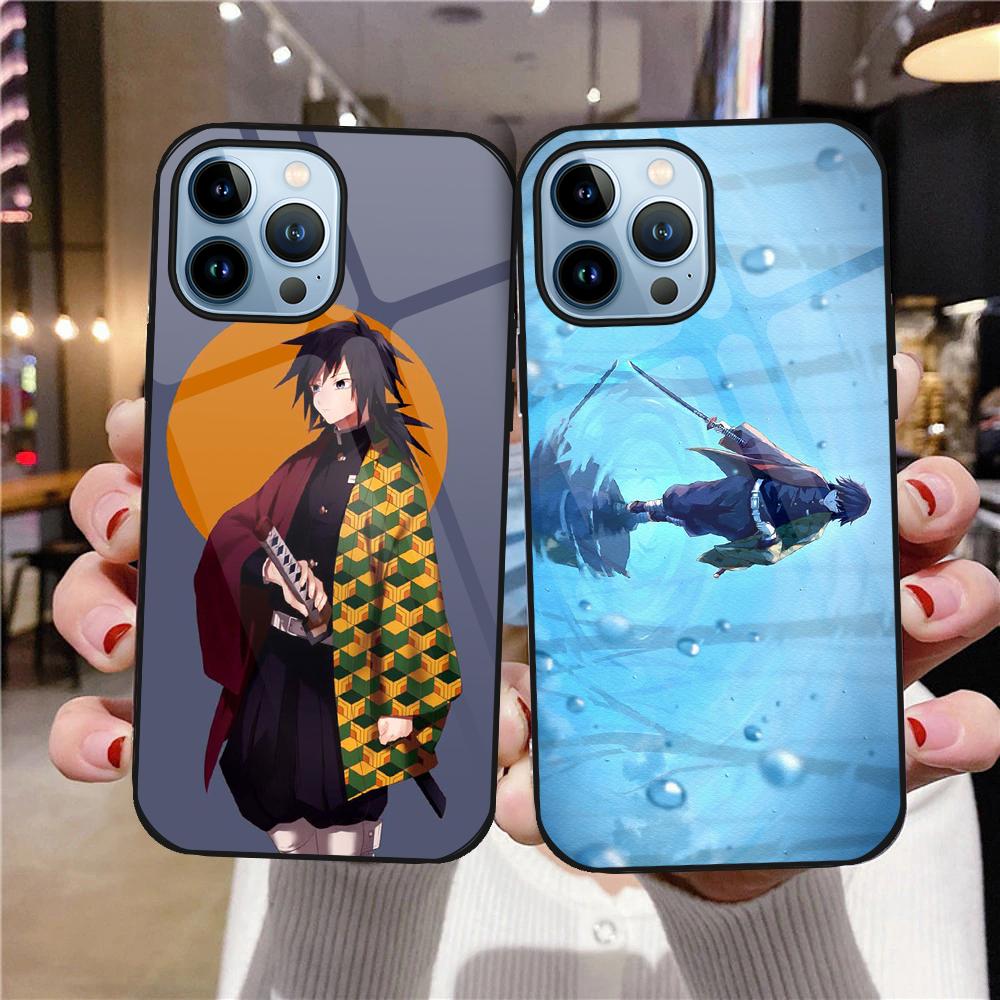 Чехол для телефона Demon Slayer Anime для Iphone 14 13 11 12 Pro Max Mini Xs Xr X, чехол из закаленного стекла для Iphone 7 8 6s Plus Se 2022