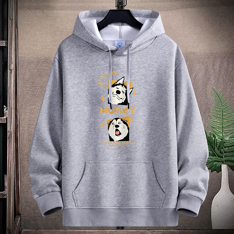 Cute Dog Pattern Mens Hooded Hoodie Sportshirt Plus Size Boys Pullovers M-5XL