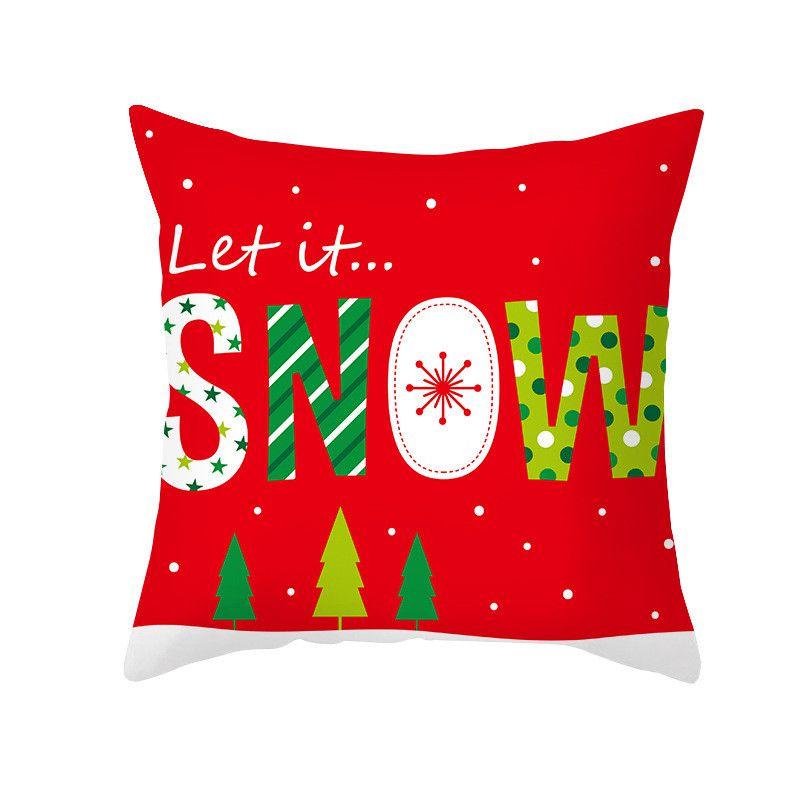Luxurious Peach Skin Velvet Christmas Cushion Cover With Charming Santa Claus Print For Home