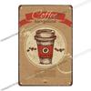 Coffee Vintage Signs Tin Metal  Art Iron Painting Decoration Cafe Pub Club Bar Retro Poster Wall Stickers Home Decor 20x30cm