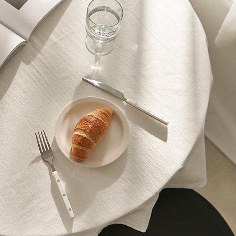 Solid color cotton and linen tablecloth Nordic table cloth Japanese rectangular fabric tablecloth Household coffee table cover
