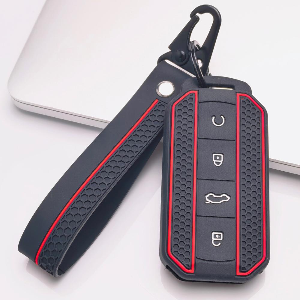 Чехол для брелока Chery Tiggo с брелоком, защита от царапин, ударопрочная защита, мягкая текстура для удобного захвата, отзывчивые кнопки, пылезащитный чехол