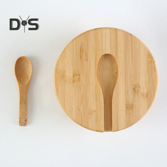 Бамбуковая солонка с магнитной поворотной крышкой, круглая солонка для хранения соли, перца, сахара, трав, функциональный контейнер для специй, емкость для хранения