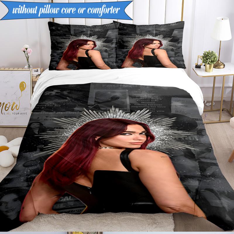 pop music Dua Lipa 3pcs K-pop music group Bedding set,Ideal for Bedroom, Dormitory,Including Duvet Cover And 2pcs Pillowcases,Fan gifts