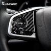 Наклейка из настоящего мягкого углеродного волокна для Honda Civic 10-го поколения 2016 2017 2018 2019 2020 2025 Панель рулевого колеса Внутренняя отделка Аксессуары