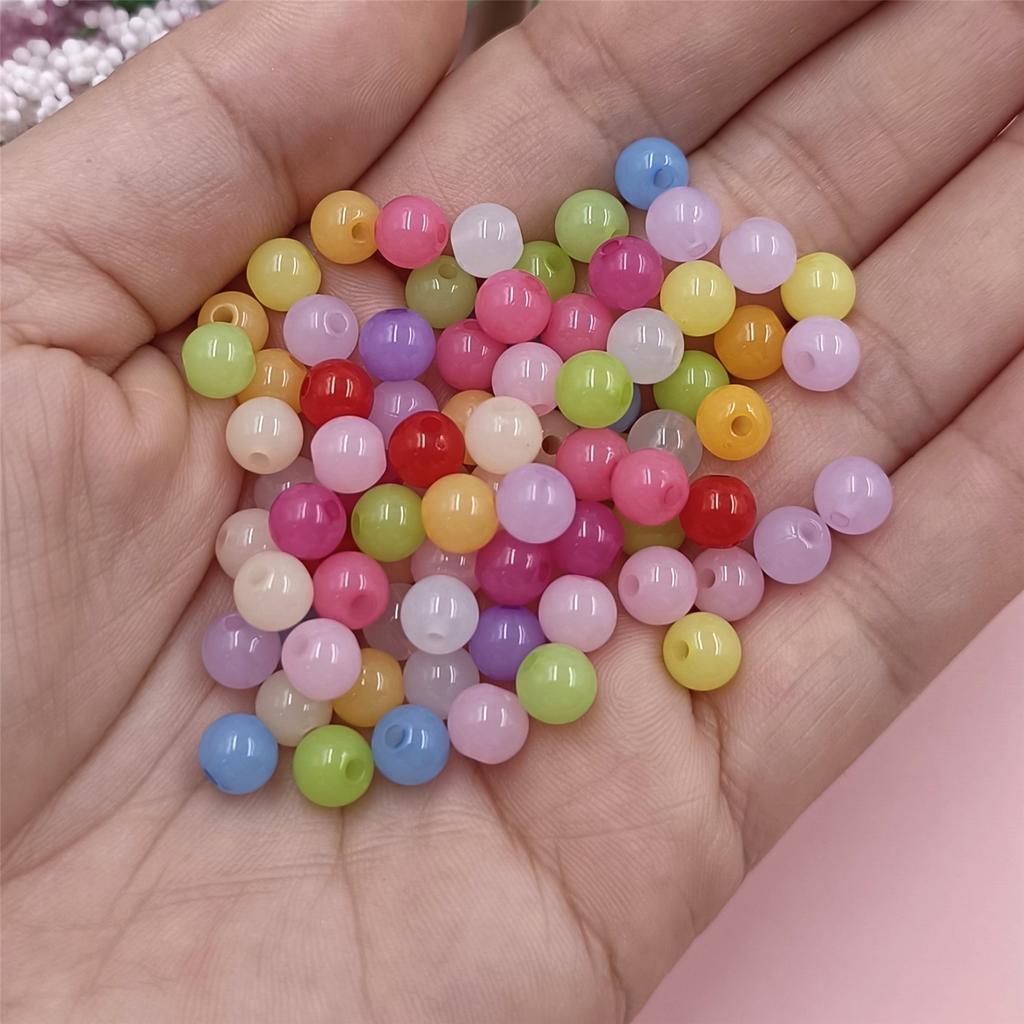 400 шт. 6 мм акриловые бусины желейного цвета DIY фурнитура ювелирные аксессуары браслет ожерелье одно отверстие кулон