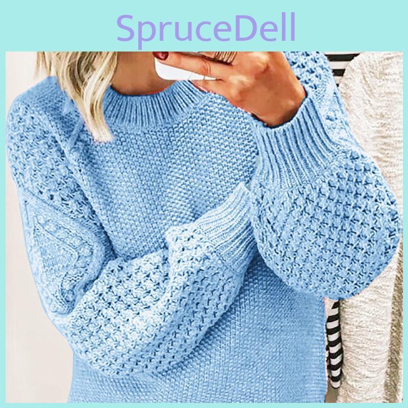 Sweater Womens Thick Knitted Warm Solid Color Pullover With Niche Design
