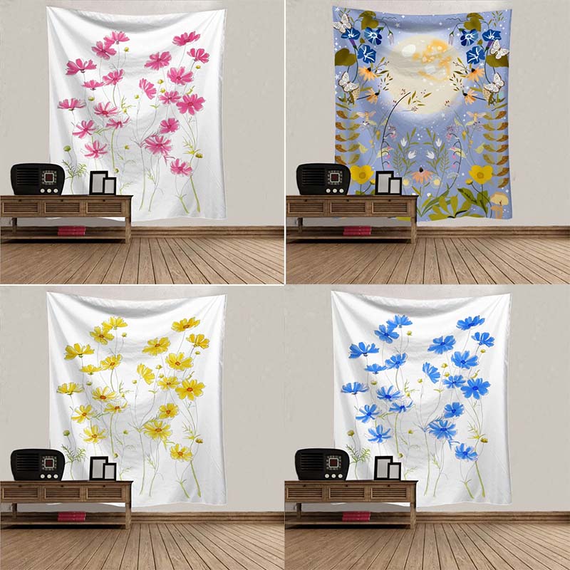 Простой цветочный узор гобелен спальня гостиная гобелен украшение стены дома гобелен