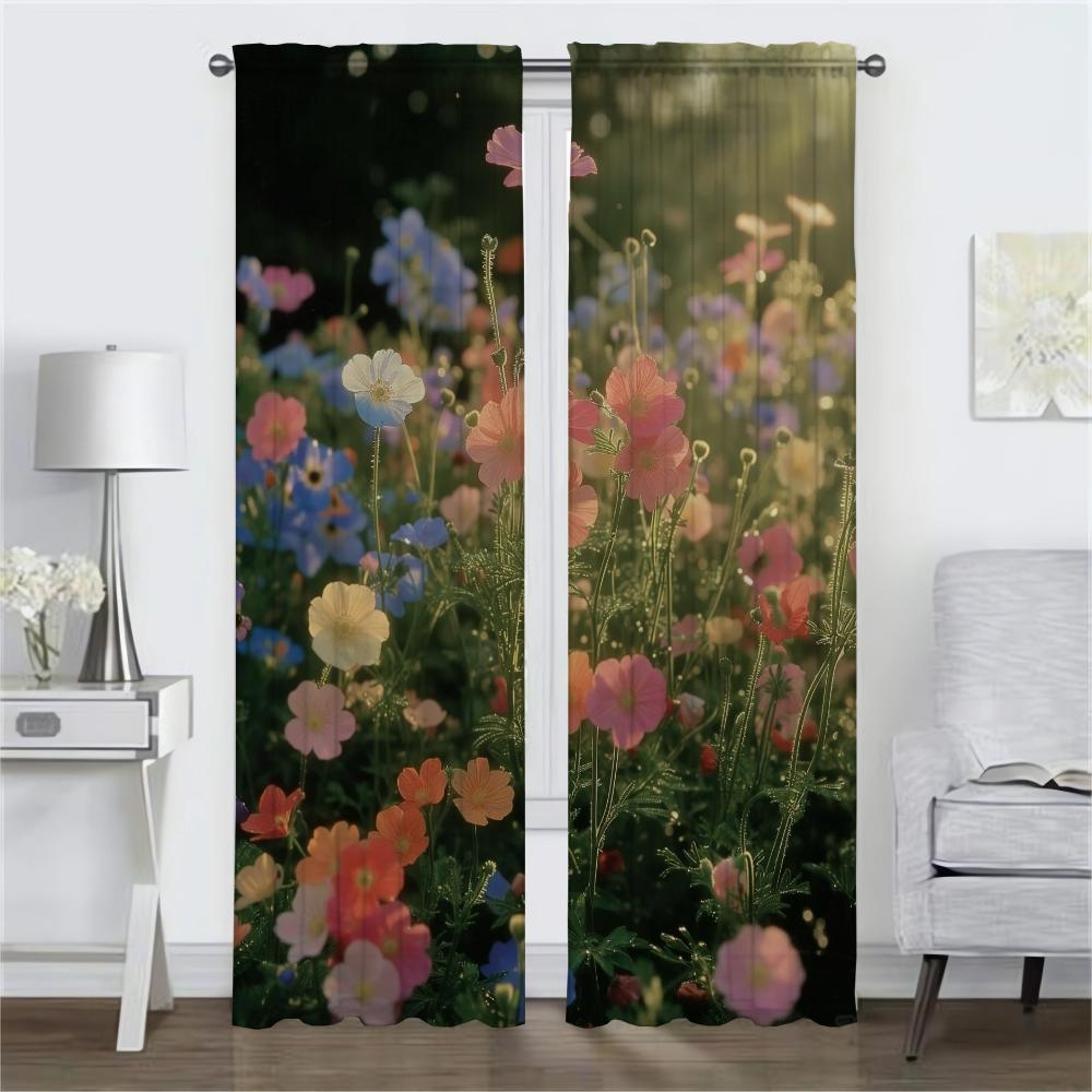Разделитель Wildflower Элегантные шторы для комнаты 2 шт. Шторы для окна для комнаты 2 панели Тюль для спальни Гостиная Кухня Дом