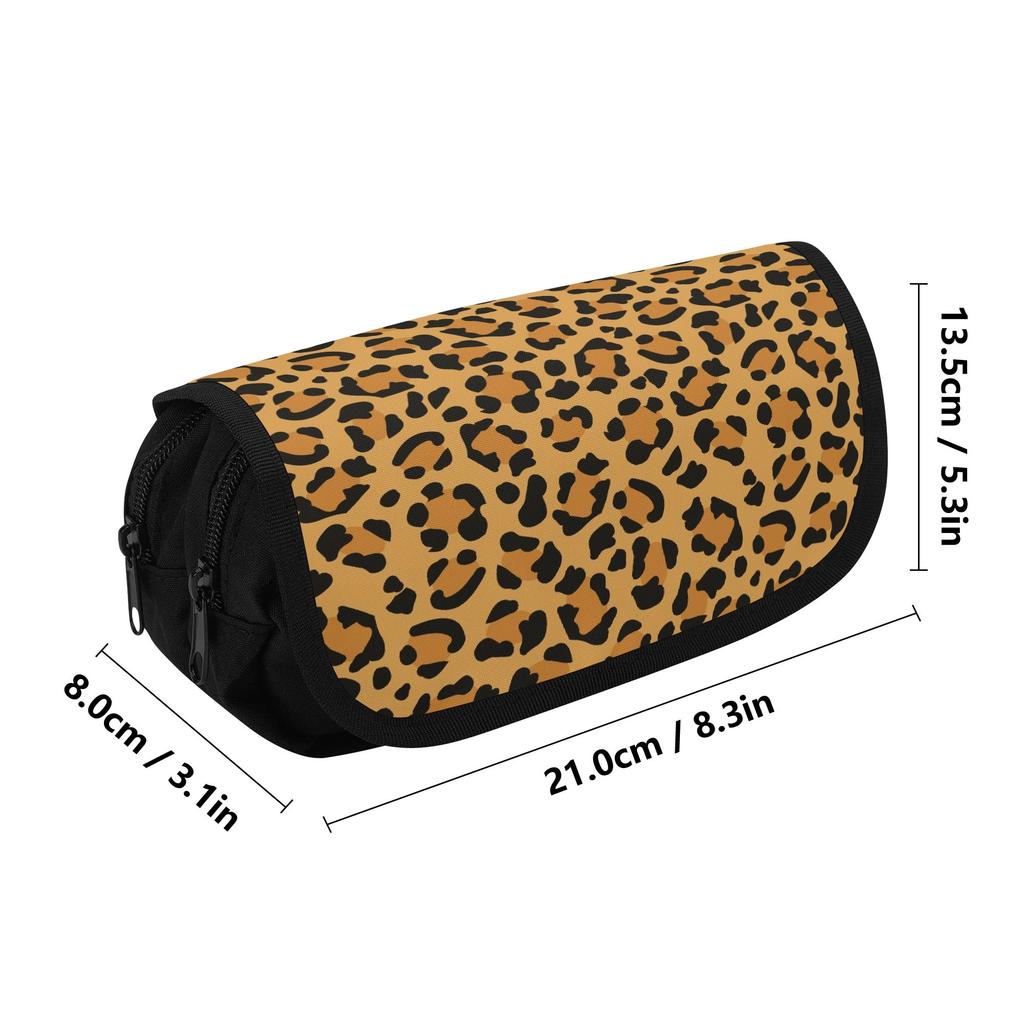 Pencil Pouch Multi Compartment 300D Polyester Zipper Closure with Two Large Sections for Pens Pencils Ruler Earphones for Students