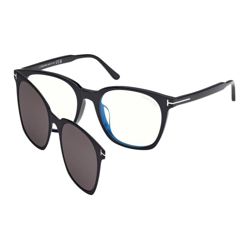 TF T-Shaped Logo Irregular Acetate Sunglasses Women sunglasses Black TFF6052DB