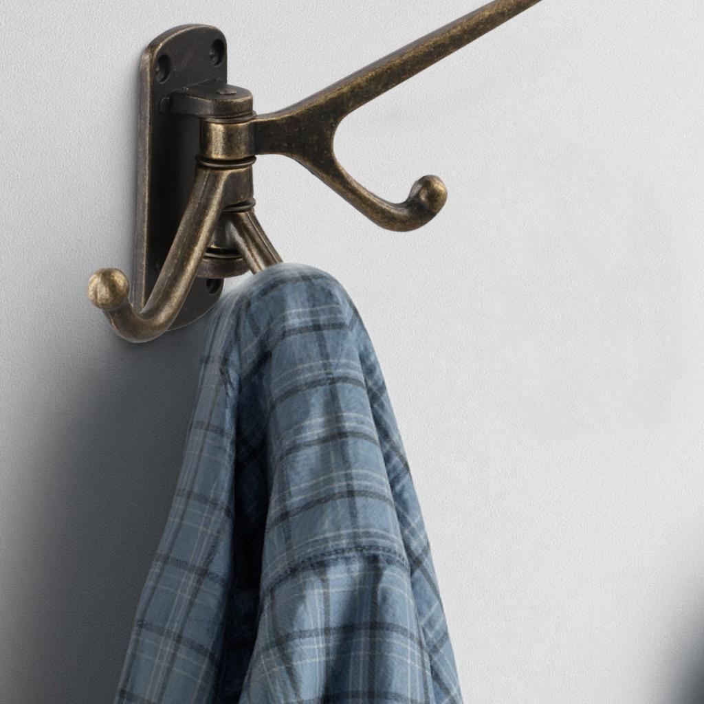 Прочный бронзовый складной крючок для одежды с 3 регулируемыми плечиками для удобства