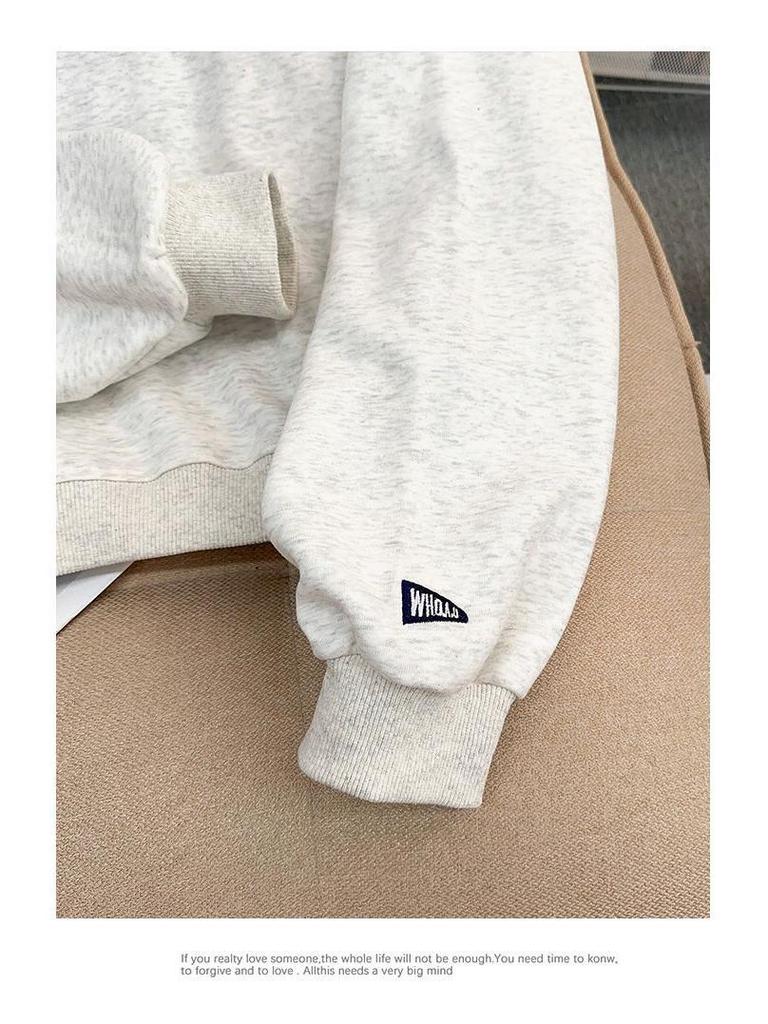 Женский ретро свитер с вышивкой на молнии до середины груди, со стойкой, осенне-зимний пуловер с длинным рукавом и плюшевой подкладкой