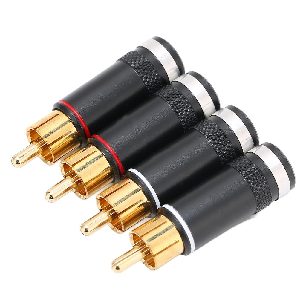 Preffair R1764 RCA Аудиоразъем 24K Позолоченный Штекер для сигнального кабеля для кабеля 6,5 мм