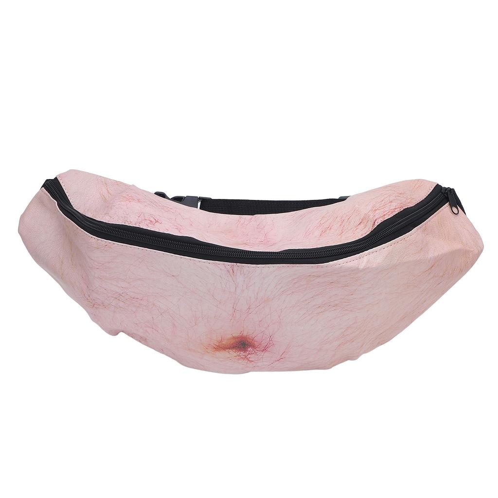 3D Dad Beer Belly Fanny Pack Large Capacity Realistic Zipper PU Dad Waist Pocket Funny Bag