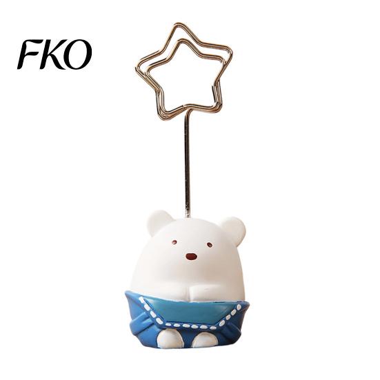 Waterproof Note Holder Desktop Memo Clip Stand, Cartoon Animal Message Holder, Cute Resin Base Photo Healing Atmosphere Decor Display Clip,