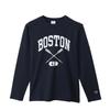 Long Long Round USA Graphic Long Sleeve Basic Navy [Champion] T-Shirt, Sleeve, Neck, 100% Cotton, Print, T-Shirt, C3-Y426, Men's,
