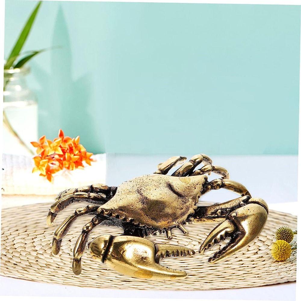 Латунная скульптура краба Краб Краб Украшение Новая мини-фигурка краба Главная