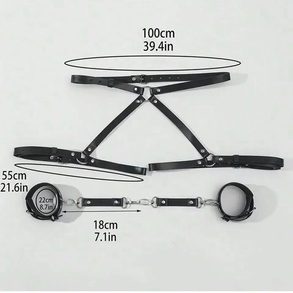 Эротические Игрушки Кожаный BDSM Набор Наручники Игра Пара Боди Харнесс Наручники Бондажная Лента Эротическая Игрушка для Взрослых
