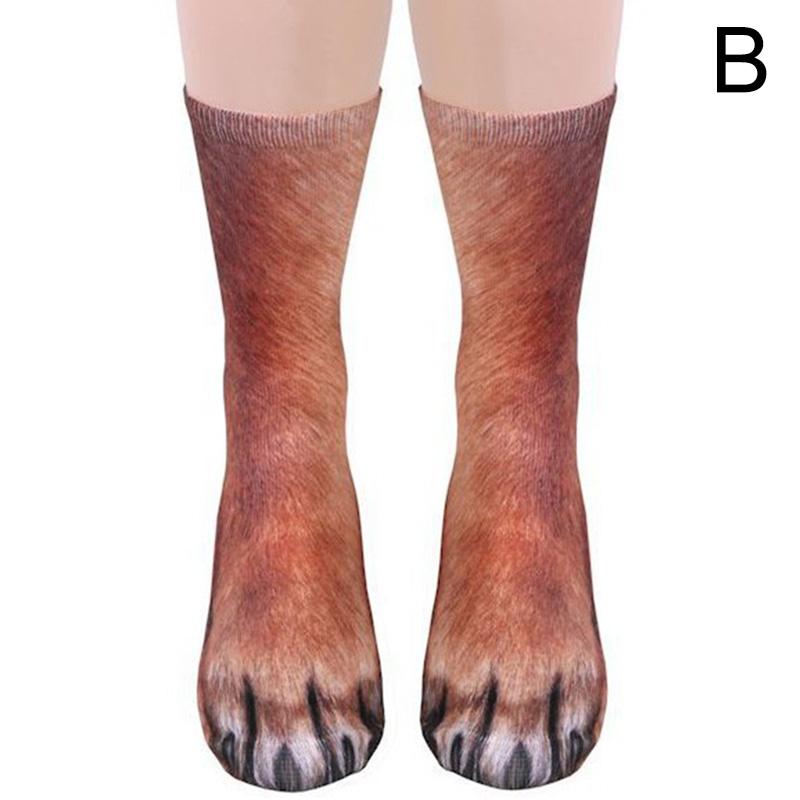 Носки унисекс для взрослых и детей с 3D принтом животных, копыта, лапы, носки, новинка, носки для экипажа, чулки средней длины