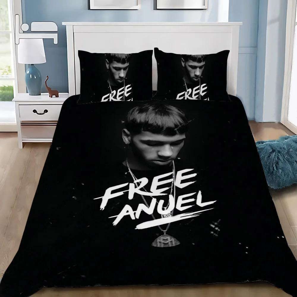 Anuel AA Duvet Cover Pillowcase La Muerte Bedding Set Adult Boy Girl Bedroom Decoration Children Single Double Large Size