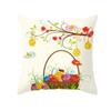 Easter Decorative Pillowcase Cartoon Bunny Egg Print Peach Skin Pillowcase Sofa Cushion Cover Bedroom Room Home Decoration