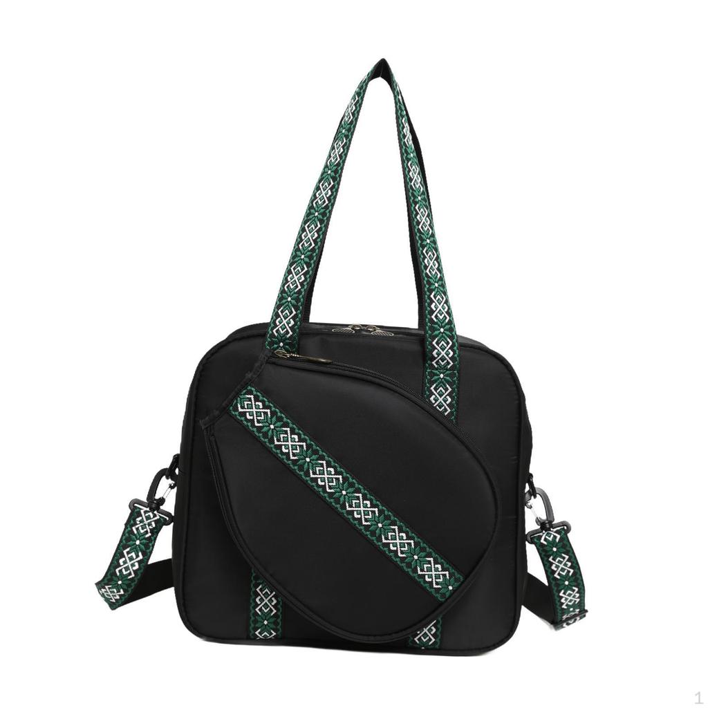Pickleball Bag Tennis Racket Shoulder with Strap Large Sports Handbag Tote for 2