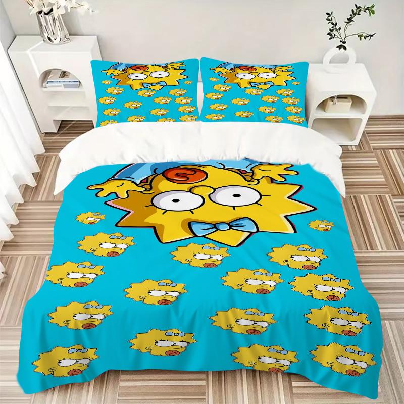 3Pcs Sunny Yellow Characters Bedding Sets For All Sizes New 3D Printed Bed Cover Comforter Duvet Cover Pillowcase Bedroom Decoration