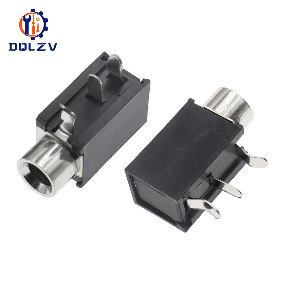 PJ-316 3.5mm Female Jack 3 Pin Connectors Audio Headphone Mono 3.5 mm Socket Terminals PCB Mount Connector Black PJ316