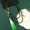 Long Messenger Chain High-end Green Glazed Agate Beaded Necklace Cheongsam Sweater Chain Accessories Women