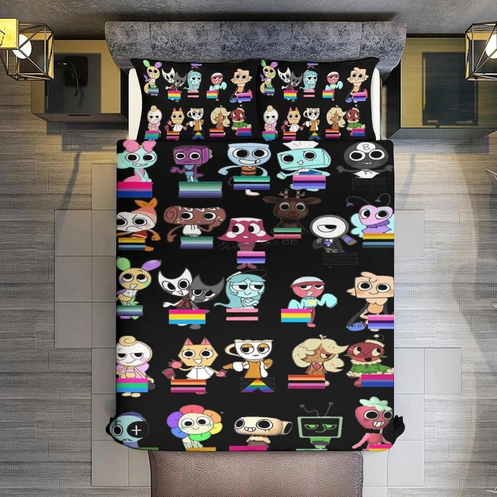 Игровой D-Dandy's World Постельный комплект Комплект пододеяльника с 3D-печатью с наволочками Подарок на день рождения для мальчика, подростка, ребенка Мягкое милое постельное белье