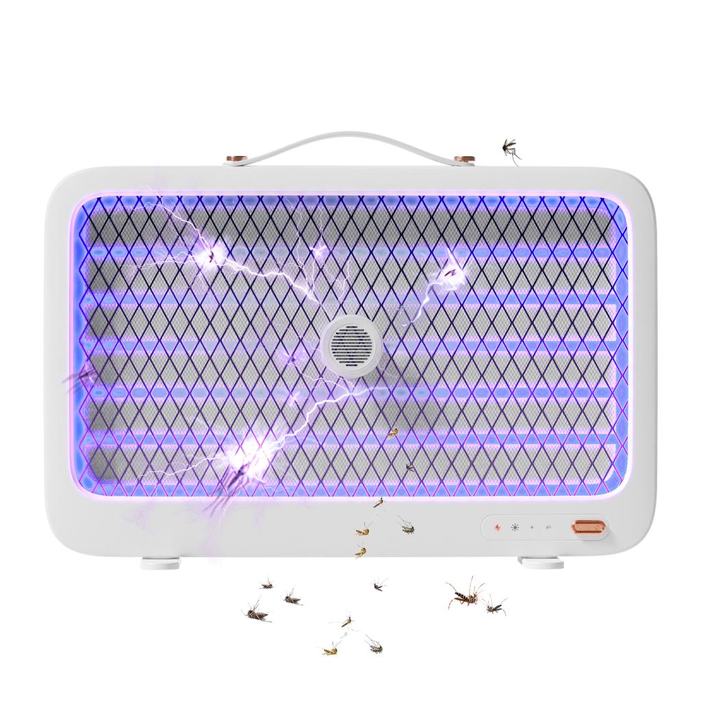 Qualitell Rechargeable ABS Eco-Friendly Electrical Solid State Bug Zapper 4000V Fly Killer LED UV Traps Home/Kitchen/Patio CE