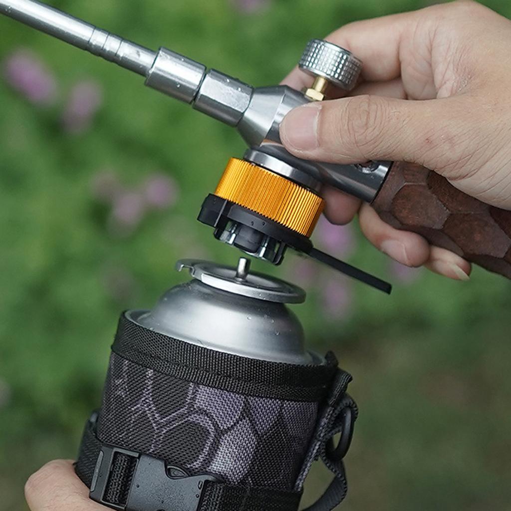 Gas Tank Adapter with Fixed Bracket Camping Gas Stove Conversion Head Gas Tank Self-Locking Conversion Stove Head