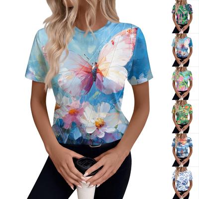 Женские топы с коротким рукавом, свободная футболка со складками и воротником