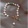 Изысканный браслет с подвеской из жемчуга и бусин зеленого цвета для женщин, хрустальная цепочка, браслеты-манжеты, тренд 2023, индивидуальные украшения