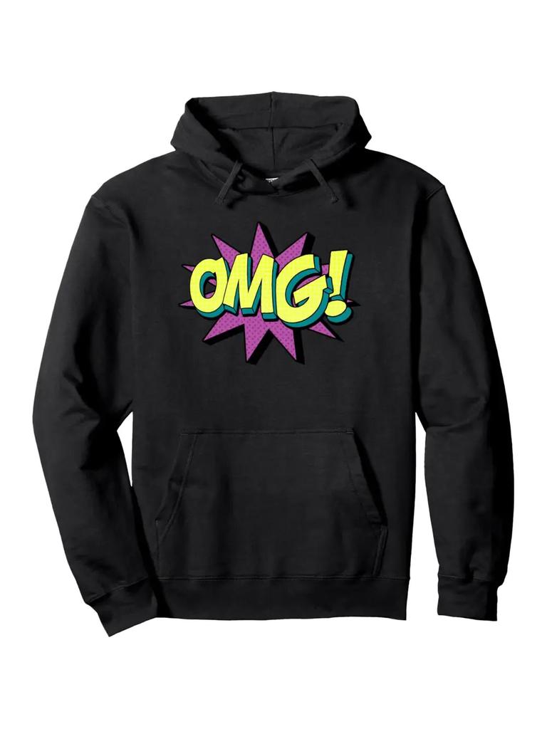 OMG Comic Explosion Graphic Hoodie - Pullover Sweatshirt with Hood