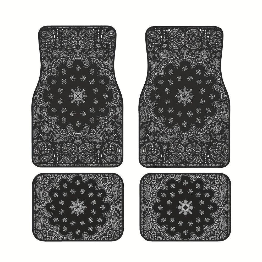 4Pcs Heavy Duty Persian Carpet Bohemian Car Floor Protector Rugs for Front Rear Seats